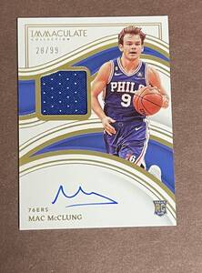 2022-23 Panini Immaculate Basketball Mac Mcclung /99 Auto RC 76ers NBAカード