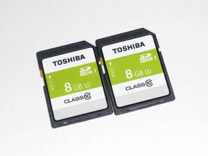 動作保証！TOSHIBA SDHCカード 8GB クラス⑩ 2枚セット　安心の日本製