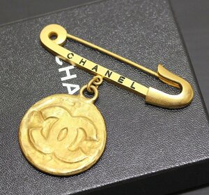 ☆【中古美品】 CHANEL シャネル ブローチ 94P ココマーク 安全ピン モチーフ ゴールド