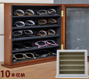 木製 コレクションケース ワイド 5段 薄型 飾り棚 マグネット式扉 コレクションラック 棚 収納 アクセサリー メガネケース
