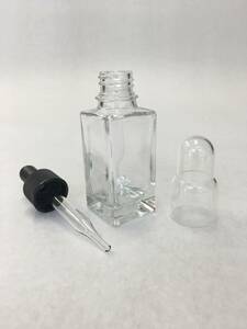 ★送料込み★ 特価 10本セット 新品 角形 透明瓶 ミキシングボトル スポイト 容器 30ml アロマ エッセンシャル キャリアオイル