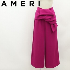 ◆AMERI アメリ ヴィンテージ OBI WIDE PANTS オビ ワイド パンツ マゼンタ