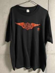 80s ヴィンテージ HARLEY DAVIDSON Wing Bar and Shield Tシャツ ハーレー ダビッドソン バーアンドシールド 両面プリント XL アメリカ製