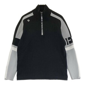 【1円】DESCENTE GOLF デサントゴルフ ハーフジップ 長袖ニットセーター ブラック系 L [240101274157]