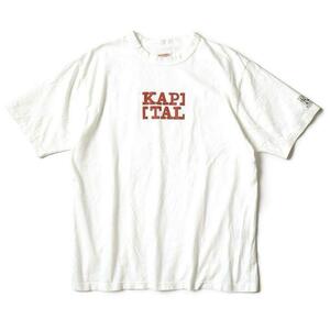 KAPITAL キャピタル 日本製 白 ホワイト 20/-天竺ルーキークルーT (ブラケットKAPロゴpt) Tシャツ トップス カットソー サイズS