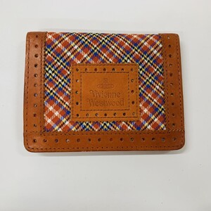 K205-Z19-355 ◎ Vivienne Westwood ヴィヴィアン・ウエストウッド カード入れ 約12×8.5㎝ 定期入れ オレンジ系 小物