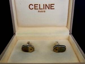 ◎№4776◎■良品■セリーヌ【ＣＥＬＩＮＥ】【シルバー・ゴールド】■カフス♪