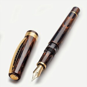 ■●【VISCONTI / ビスコンティ】Voyager30 / ボイジャー30 オレンジブラウン 万年筆 14K F (細字) エボナイト 創業30周年特別モデル/VI136