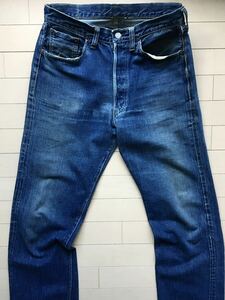 【46モデル】濃紺 501XX 33×32 40年代 片面 大戦生地イエローステッチ 持出切りっぱ LEVIS リーバイス 506XX 507XX S501XX ビッグE 大戦