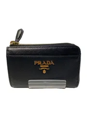 PRADA サフィアーノ コインケース キーリング ブラック 無地 レディース 1PP122 箱有 