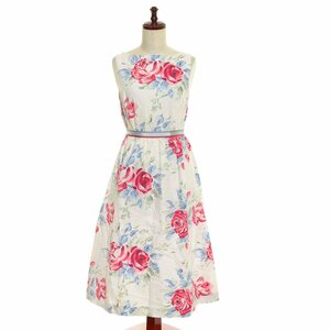 ◇520356 Cath Kidston キャスキッドソン ◆ロングワンピース 花柄ノースリーブワンピース ★ サイズ6 レディース ホワイト他