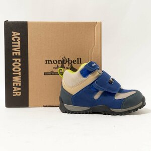 タグ付き 美品 mont-bell モンベル マーセッドブーツキッズ 1129368 ハイカットシューズ マジックテープ式 19.0cm 合成繊維 ダークブルー