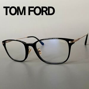 メガネ トムフォード FT5715 アジアンフィット TOM FORD メンズ レディース 新品 ウェリントン ブラック 黒 ゴールド 金 眼鏡 メタル