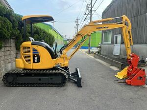 コマツ◆KOMATSU ◆PC35MR-2◆油圧ショベル◆ユンボ ◆軽油◆倍速◆4WAY◆配管◆ハサミ&ブレーカー付き◆シート新品◆ゴムパット新品◆愛知