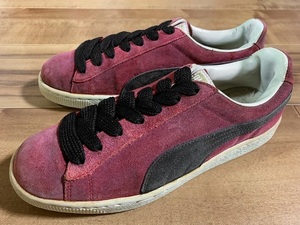 ビンテージ、レア!PUMA プーマ SUEDE スウェード スエード 赤 レッド/ネイビー 1997年製 26.5cm US8.5 オールド オリジナル クライド CLYDE