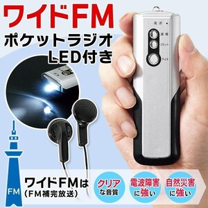 防災ラジオ 懐中電灯 クリアな音質 野球観戦 災害情報 小型 ポケットラジオ AM/FM ワイドFM イヤホン 電池式 携帯 LEDライト 送料無料