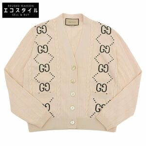 GUCCI グッチ GG インターシャ コットン カーディガン レディース ライトベージュ XS 742989 XKC6F