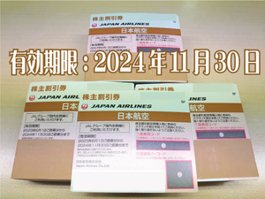 即決★JAL株主優待券（ご搭乗期限：2024/11/30）　20枚セット　送料込み