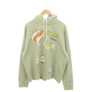 ミハラヤスヒロ メゾン MMY 23AW Words Balloon Printed Hoodie パーカー スウェット プルオーバー 長袖 46 ミントグリーン メンズ