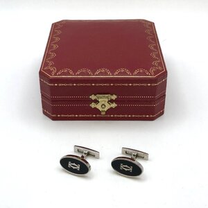 1円～/Cartier/カルティエ/ロゴ/SV/925/シルバー/カフス/カフスボタン/メンズ/アクセサリー/箱付/ブランド/H015