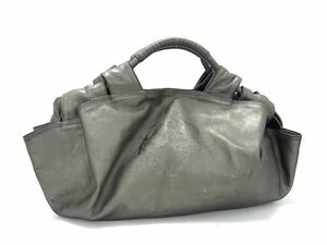 1円 LOEWE ロエベ アナグラム ナッパアイレ ナッパレザー ハンドバッグ トートバッグ レディース グレー系 BL2557