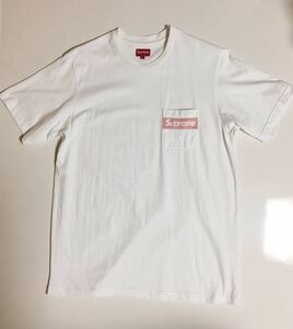 Supreme 19SS Mesh Stripe Pocket Tee L WHITE シュプリーム box logo メッシュ ストライプ ポケット 半袖 ボックスロゴ Tシャツ ポケT 白