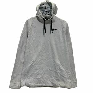 NIKE ロゴスウェット パーカー M ホワイト ナイキ プルオーバー ラグラン スポーティー 古着卸 アメリカ仕入 a611-7404