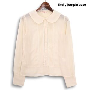 EmilyTemple cute エミリーテンプルキュート 通年 フリル♪ ドット 総柄 長袖 シャツ ブラウス Sz.F　レディース ロリータ　K4T01368_9#C