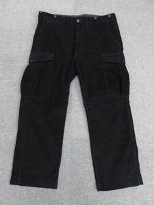 RRL サスペンダーボタン付き厚手コーデュロイ6Pパンツ SIZE : 36 BLACK 