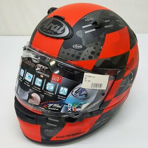 《現状品》Arai ASTRO-GX CHECKER RED (Mサイズ) バイク ヘルメット《生活・大型140サイズ・福山店》O281