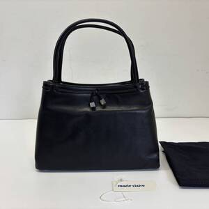 ⑧ marie claire マリクレール ハンドバック 黒 ブラック black 牛革 レザー フォーマル 鞄 バッグ bag オールド old ヴィンテージ vintage