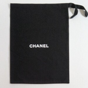 〔シャネル〕25×34cm 保存袋 巾着袋 布袋 CHANEL 正規品 付属品 ブラック 小さめ （0246)