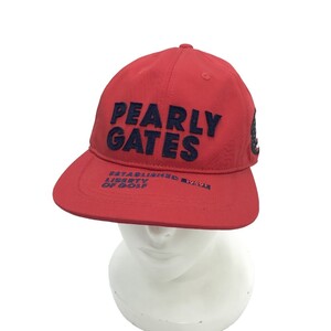 【新品】PEARLY GATES パーリーゲイツ キャップ 星条旗ニコちゃん レッド系 FR [240101209707] ゴルフウェア