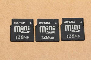 128MB miniSDカード BUFFALO　●3枚セット●