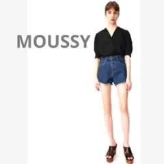 MOUSSY マウジー　デニム　ショート　パンツ　青　ブルー　美脚　カットオフ