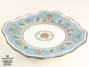 洋食器　WEDGWOOD　ウェッジウッド　FLORENTINE TURQUOISE　スクエアプレート　ペア　径21.2ｃｍ　A0113