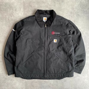 carhartt カーハート デトロイトジャケット ダック 企業ロゴ 黒 XL