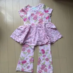 インポート　美品　花柄チュニックパンツセット　110cm baby Lulu