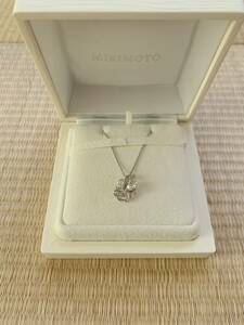 現行品　超美品ミキモト　K18WG　ダイヤ　パール　ネックレス MIKIMOTO 専用保存箱付き