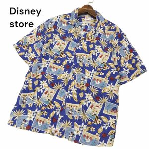 美品 90s ビンテージ★ Disney store ディズニーストア ミッキー ミニー レーヨン 半袖 アロハ シャツ Sz.S　メンズ　C4T06345_6#A