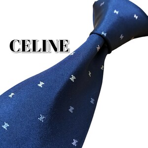 ★CELINE★　セリーヌ　ネイビー系　ドット柄　イタリア製