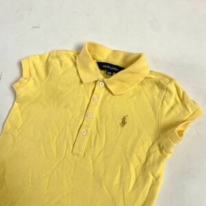 POLO RALPH LAUREN　ラルフローレン定番ポロシャツ　キッズ女の子ガールズ　100 黄色イエロー　フレンチ袖