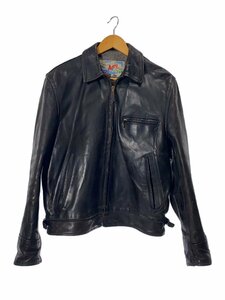 AERO LEATHER◆GENIUM FRONT-QUARTER HORSEHIDE/シングルライダースジャケット/38/馬革//