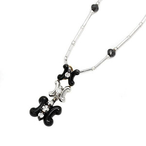 サザンクロス SOUTHERN CROSS プラチナ K18WG/YG ブラックダイヤ ネックレス 50cm BD1.90ct D0.20ct 9.06g レディース 女性