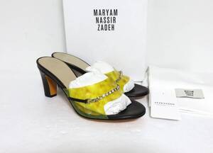 定価7.4万 新品 MARYAM NASSIR ZADEH PALOMA SLIDE 35 イエロー クリア PVC イタリア製 マリアム ナッシアー ザデー ヒール サンダル