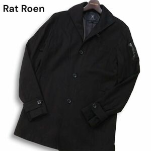 Rat Roen ラット ロエン 通年 スカル ラインストーン ワッペン★ シングル ジャケット コート Sz.L　メンズ 黒　I4T02450_8#O