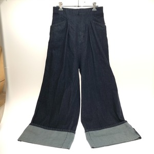 □□ LANVIN en Bleu ロールアップワイドデニムパンツ SIZE 40(L) 3286420 ネイビー 目立った傷や汚れなし