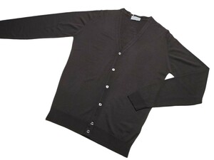  メンズ M ジョンスメドレー 最高級メリノウール カーディガン PETWORTH DARK COCOA JOHN SMEDLEY イギリス製★