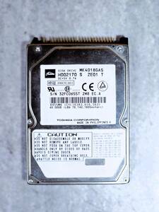  動作保証 40GB 東芝製 TOSHIBA MK4018GAS 2.5インチ 9.5mm IDE 44PIN 【中古動作品】★HP107★