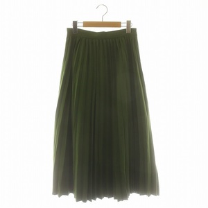 未使用品 マウジー MOUSSY PLEATS LONG SKIRT スカート ロング マキシ丈 プリーツ 2 緑 グリーン /MI ■OS レディース